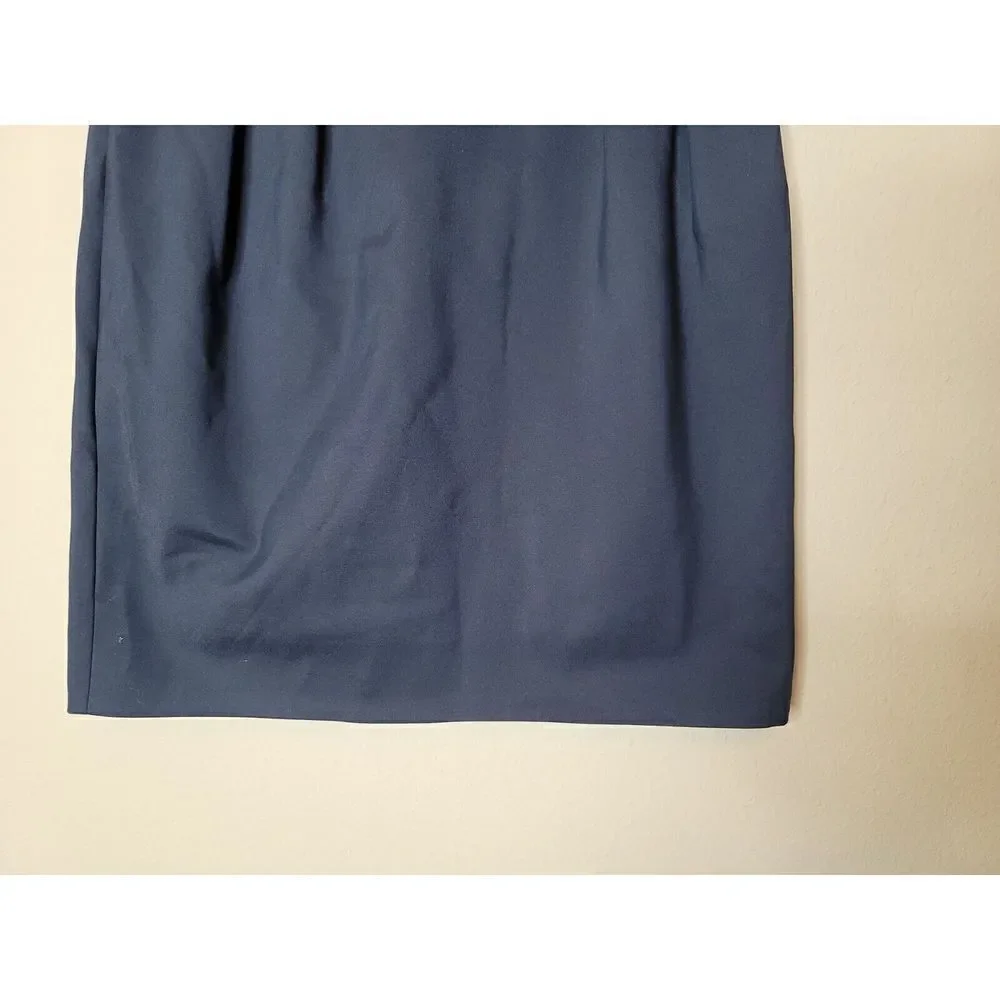 Kate Spade New York Women's Dark Blue Pleated Above Knee Pencil Skirt Size 4 t22